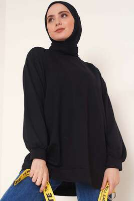 İki İplik Düz Tunik Siyah - 100-300 TL Ürünler