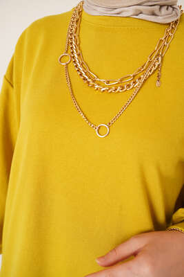 İki İplik Düz Tunik Yağ Yeşil - Yılın Fırsatı