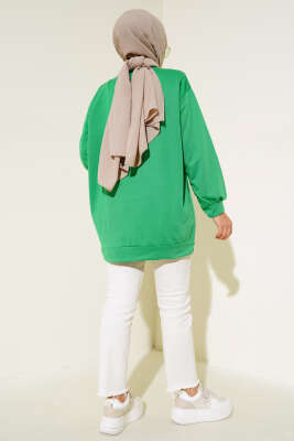 İki İplik Düz Tunik Yeşil - Yılın Fırsatı
