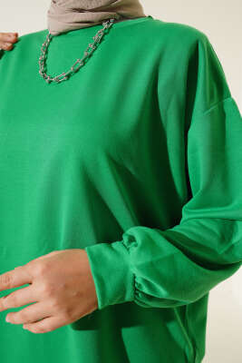 İki İplik Düz Tunik Yeşil - Yılın Fırsatı