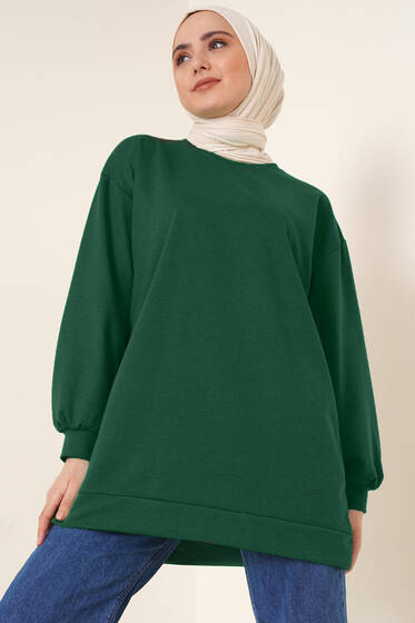 İki İplik Düz Tunik Zümrüt Yeşil - 100-300 TL Ürünler