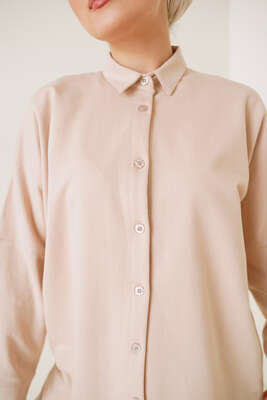 İki İplik Gömlekli İkili Takım Bej - İKİLİ TAKIM