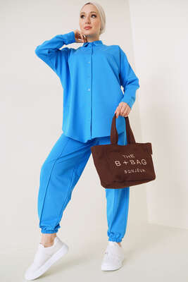 İki İplik Gömlekli İkili Takım Mavi - DESTİNA