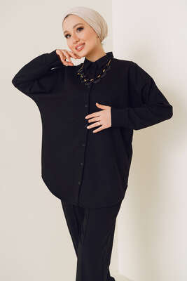 İki İplik Gömlekli İkili Takım Siyah - İKİLİ TAKIM