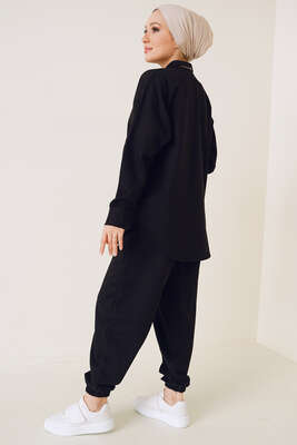 İki İplik Gömlekli İkili Takım Siyah - İKİLİ TAKIM