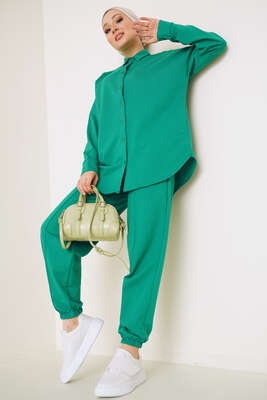 İki İplik Gömlekli İkili Takım Yeşil 