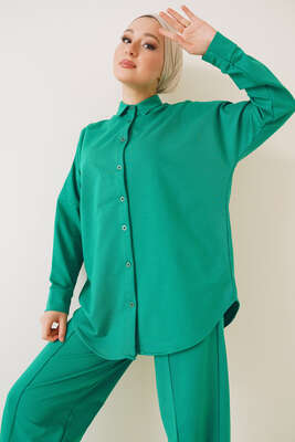 İki İplik Gömlekli İkili Takım Yeşil - İKİLİ TAKIM