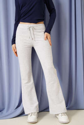 İki İplik İspanyol Paça Pantolon Gri - DİVON