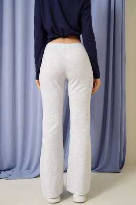 İki İplik İspanyol Paça Pantolon Gri - Kadın Giyim Modelleri