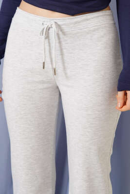 İki İplik İspanyol Paça Pantolon Gri - Kadın Giyim Modelleri