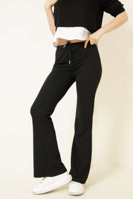 İki İplik İspanyol Paça Pantolon Siyah - Kadın Giyim Modelleri