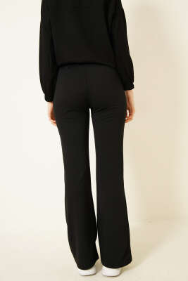 İki İplik İspanyol Paça Pantolon Siyah - Kadın Giyim Modelleri