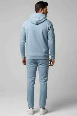 İki İplik Kapüşonlu Erkek Eşofman Takımı Mavi - ERKEK İKİLİ TAKIM