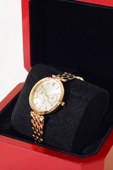 İki Kadran Kadın Kol Saati Gold - Saat