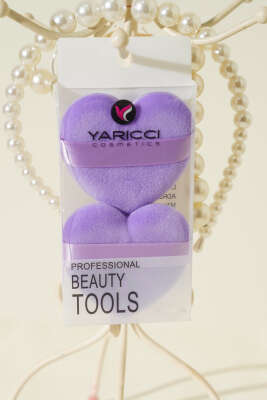 İkili Kalp Tasarımlı Makyaj Süngeri Seti Lila - Makyaj Aksesuarları