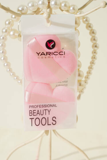 İkili Kalp Tasarımlı Makyaj Süngeri Seti Pembe - Makyaj Aksesuarları