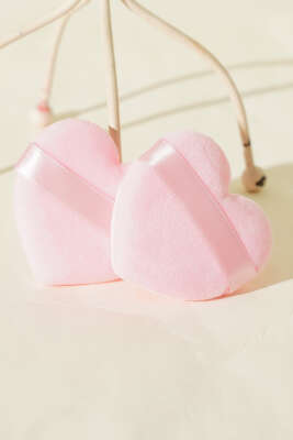 İkili Kalp Tasarımlı Makyaj Süngeri Seti Pembe - Makyaj Aksesuarları