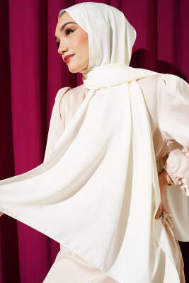 İllüzyon Desen Jakar Şal Ekru -22 - Yılın Fırsatı