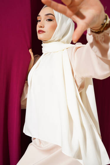 İllüzyon Desen Jakar Şal Ekru -22 - Yılın Fırsatı