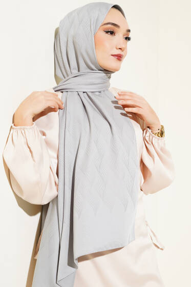 İllüzyon Desen Jakar Şal Gri -63 - Yılın Fırsatı