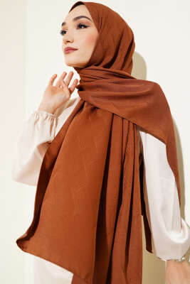 İllüzyon Desen Jakar Şal Kahve -92 - Yılın Fırsatı