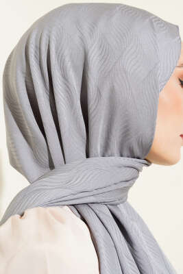 İllüzyon Desen Jakar Şal Kayrak Grisi -35 - Yılın Fırsatı