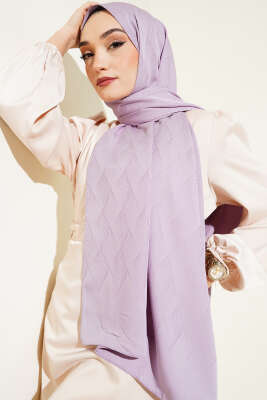 İllüzyon Desen Jakar Şal Lila -25 - Yılın Fırsatı