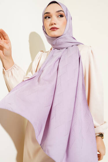 İllüzyon Desen Jakar Şal Lila -25 - Yılın Fırsatı