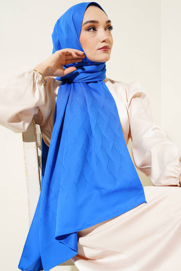 İllüzyon Desen Jakar Şal Saks -46 - Yılın Fırsatı