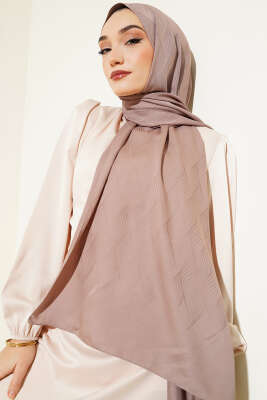 İllüzyon Desen Jakar Şal Soft Kahve -21 