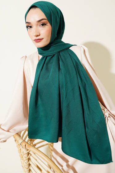 İllüzyon Desen Jakar Şal Zümrüt -78 - Yılın Fırsatı