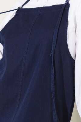 İnce Askılı Jile Elbise Lacivert - Tesettür Elbise