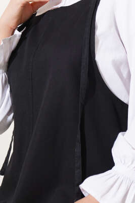 İnce Askılı Jile Elbise Siyah - Tesettür Elbise