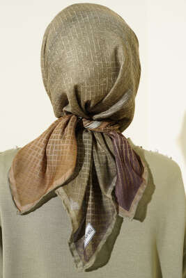 İnce Çizgi Desenli Demore Eşarp Çağla Yeşili - Başörtüsü