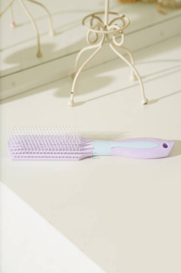 İnce Fırçalı Tarak Mor - Saç Aksesuarları