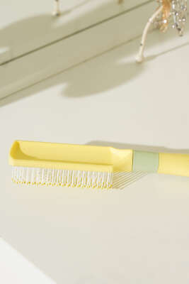 İnce Fırçalı Tarak Sarı - Saç Aksesuarları