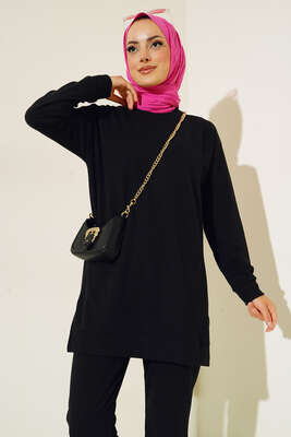 İnce Fitilli Salaş İkili Takım Siyah - İKİLİ TAKIM