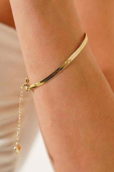 İnce İtalyan Zincir Bileklik Gold - Bileklik