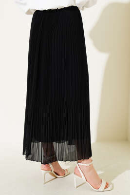 İnce Piliseli Tül Etek Siyah - Uzun Etek