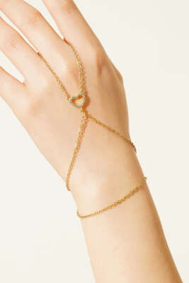 İnce Zincirli Kalp Detaylı Şahmeran Gold - DEMİR BİJUTERİ