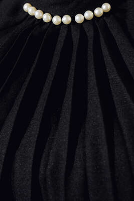 İnci Detaylı Pileli Tunik Siyah - Thumbnail
