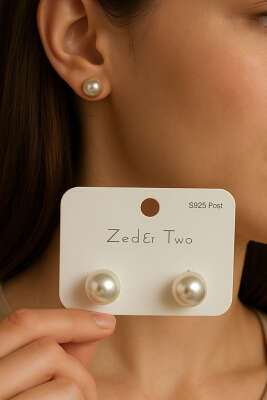 İnci Küpe Beyaz - KONYALI BİJUTERİ