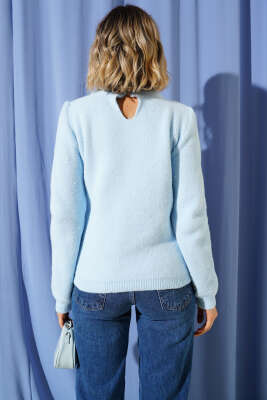 İnci Serpmeli Yumoş Kazak Bebe Mavi - Kadın Giyim Modelleri