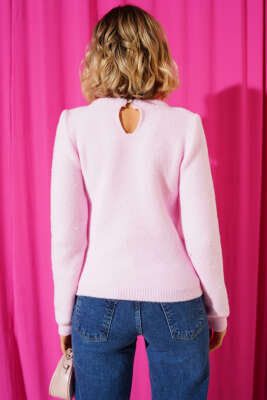 İnci Serpmeli Yumoş Kazak Pembe - Kadın Giyim Modelleri