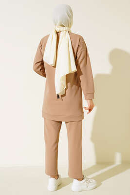 İnci Taş Süslemeli İkili Takım Latte - İKİLİ TAKIM