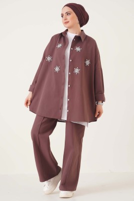 İnci Taşlı İkili Takım Kahve - POLEN