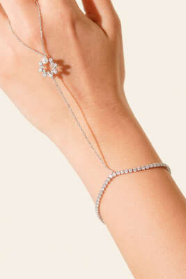 İnci Taşlı Şahmeran Bileklik Gümüş - Bileklik