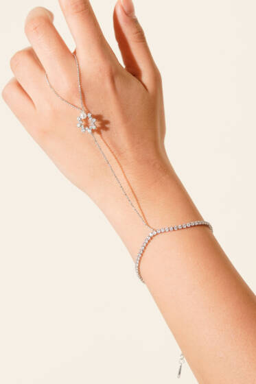 İnci Taşlı Şahmeran Bileklik Gümüş - Bileklik