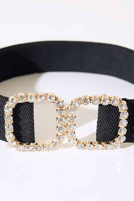 İnci Tokalı Lastikli Kemer Siyah - Yılın Fırsatı