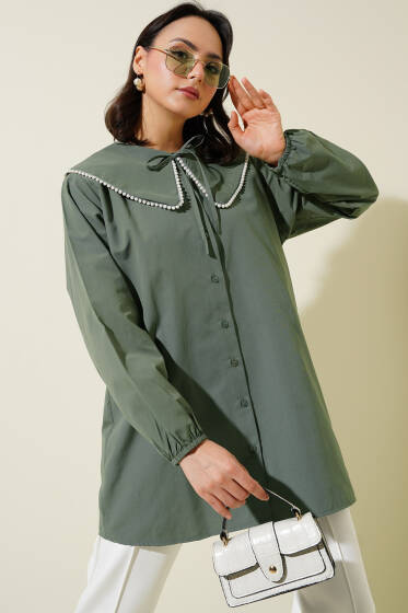 İncili Denizci Yaka Gömlek Haki - Gömlek